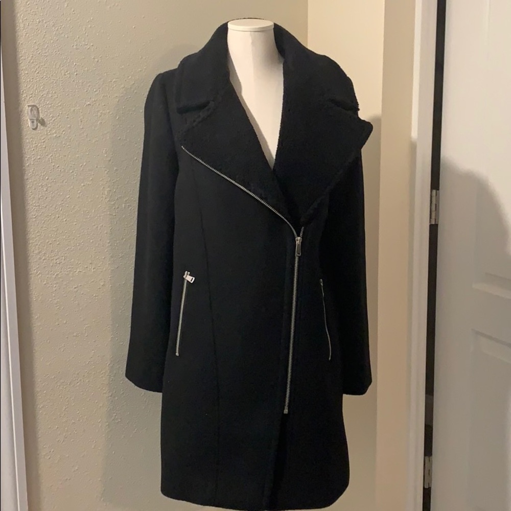 LOFT Faux Shearling Moto Coat